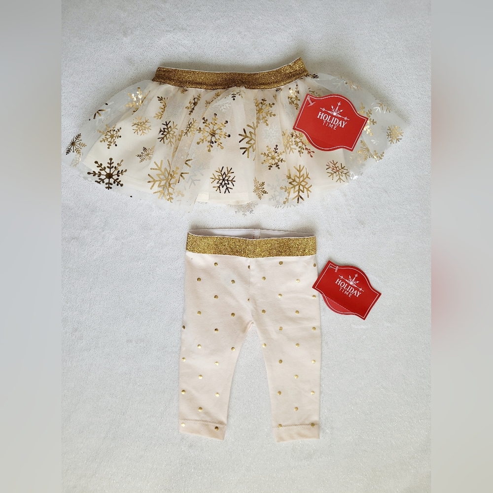 Baby Girl Holiday Bundle Pants and Tutu size 0/3m